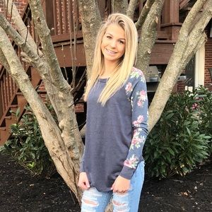 Brand New Floral print Long sleeve jersey top